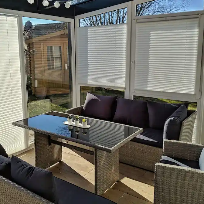 Zabudowany taras z plisami w Wejherowie