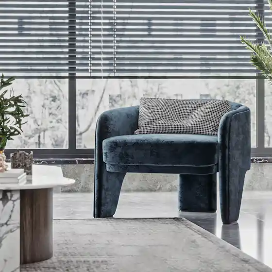 Gdyński apartament z poziomymi żaluzjami aluminiowymi w kolorze srebrnym