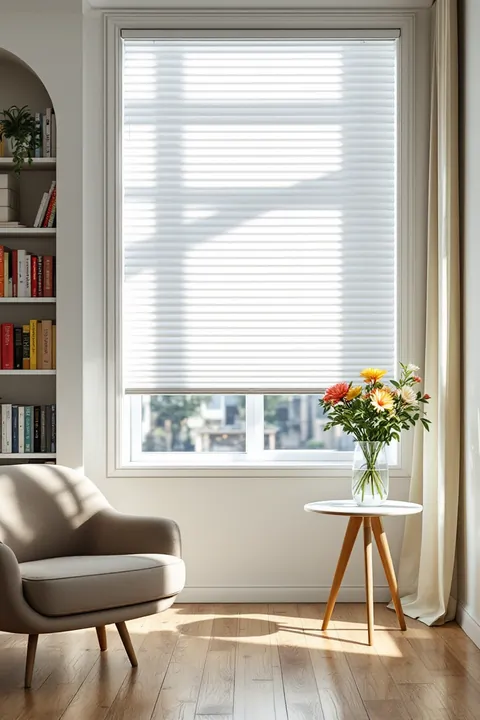 Roleta plisowana w salonie